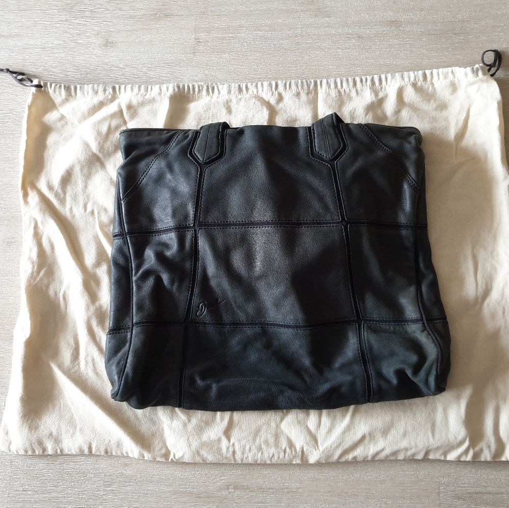Diesel Bag Black. Leather Patches Sewn onto Canvas - Picture 7 of 7